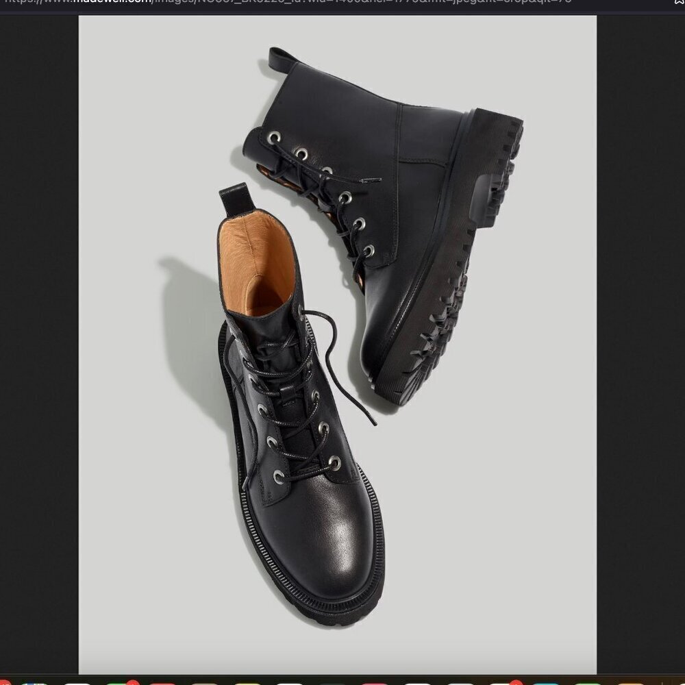 Madewell | The Rayna Lace-Up Boot in Leather